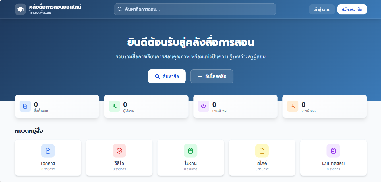 ระบบเว็บแอป “คลังสื่อการสอนออนไลน์ (Online Teaching Media Library)"